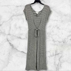 Caution To the Wind Anthropologie wide leg Jumpsuit Womens Small  Black Gray
